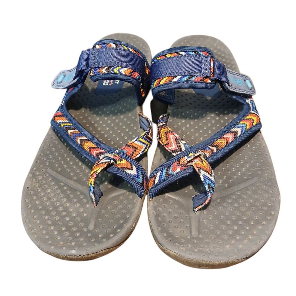 SKECHERS 41124 Reggae Mad Swag Navy Flip Flop Thong Sandals Women's Size 10 READ